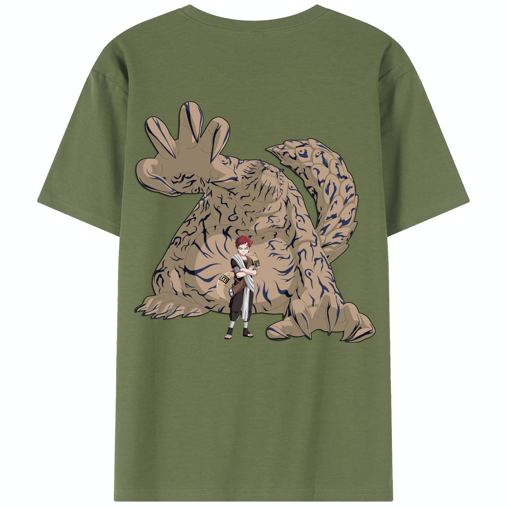 （画像用） NARUTO -ナルト- ガアラ Gaara 綿100％半袖Tシャツ（背面プリント）